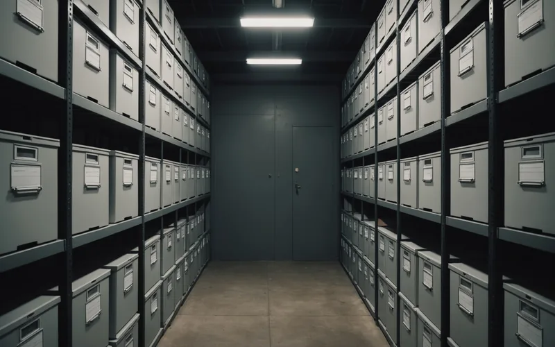 Document production boxes in a legal review room