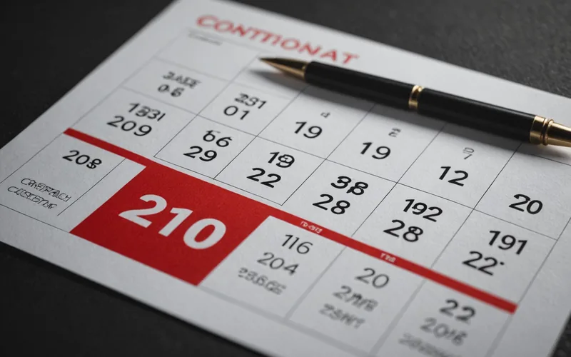 Calendar page with contract renewal deadline circled